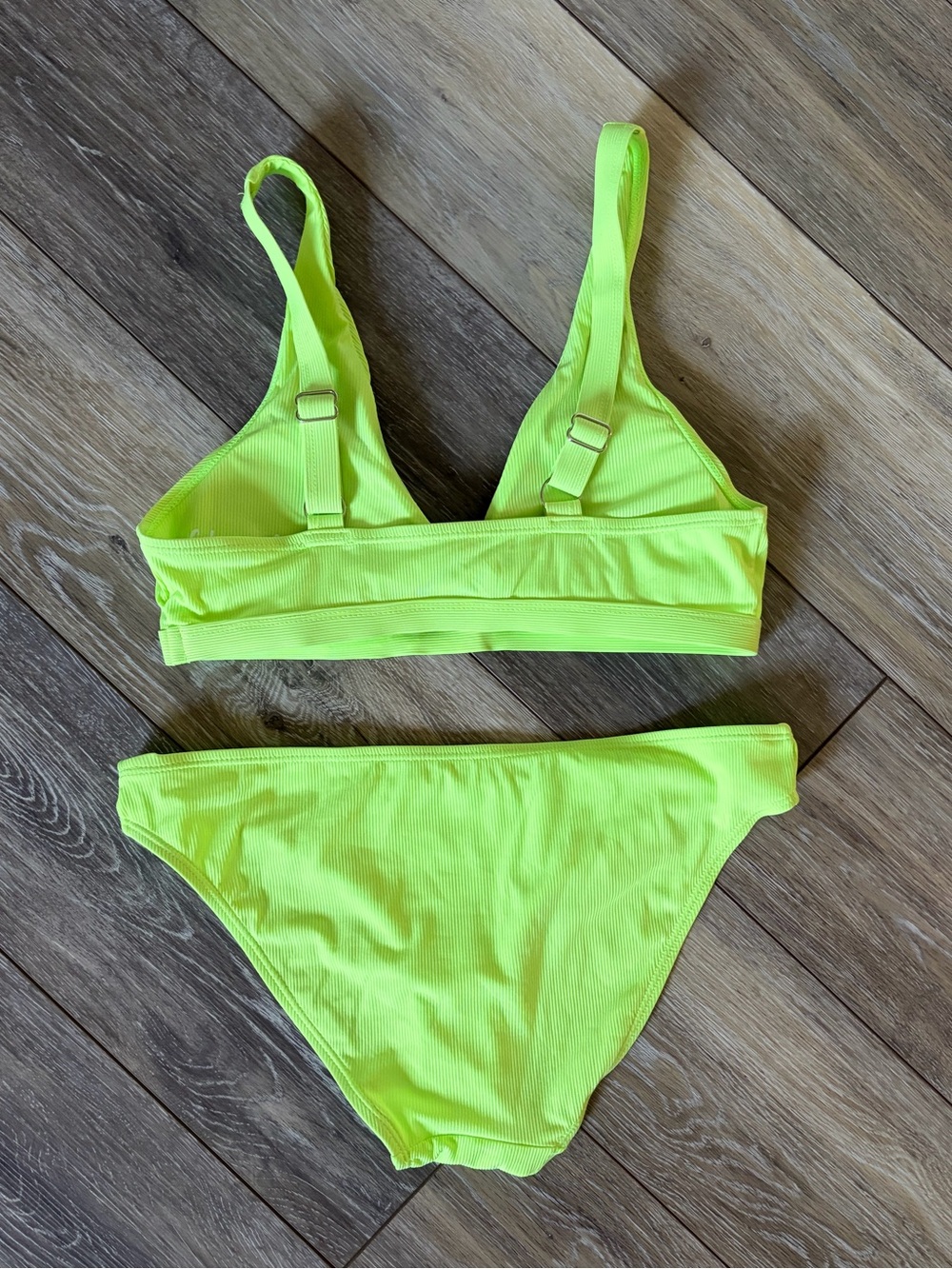 Cabana Del Sol Neon Ribbed Bikini Set - Picture 3 of 6